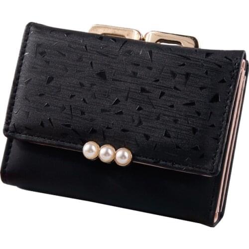 MOLAVE Wallets & Holders short wallet women new Fashion Tri-Fold Coin Purse Pearl purse Solid Color credit Card holder bags 9403
