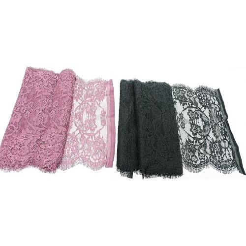 Eyelash lace 3m Length Black Brown edgediy dress skirt adornment lace hollow cloth material X100 Free shipping