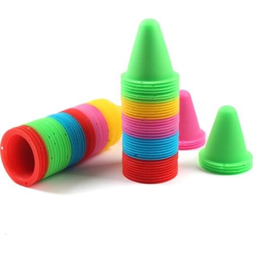 50pcs/lot Skating Marker Cones Roller Football Soccer Marker Cup Speed Training Equipment Slalom Roller Skate Pile Marking Cup