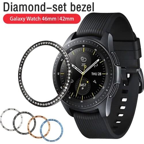 Metal Bezel Case For Samsung Galaxy Watch 42mm 46mm Stainless Steel Scale Ring For Gear S3 Adhesive Cover Band Strap Accessories