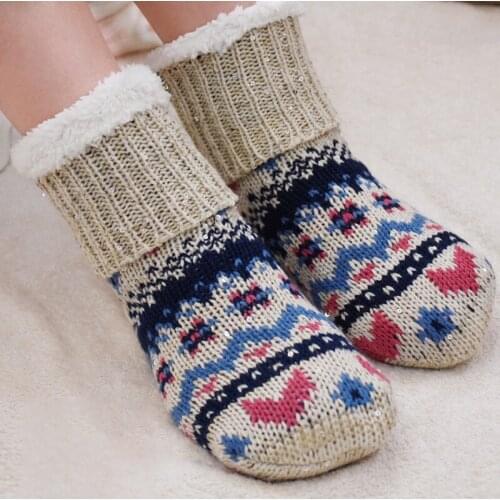 Casual Socks Slipper Women Wool Retro Comfortable Super Thick Mid Socks Sweat-absorbing Keep Warm Snow Socks Female Soft Velet