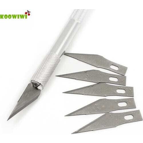 One Set Metal Scalpel Knife Tools Kit Cutter Engraving Craft knives + 6 pcs Blade Mobile Phone Laptop PCB DIY Repair Hand Tools