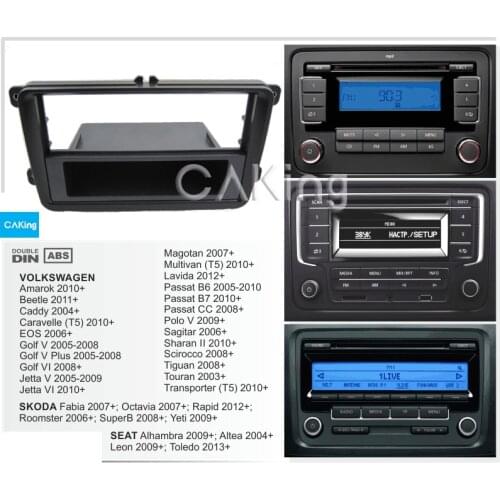 Single Din/Double Din Fascia Radio Panel for VW Polo Sagitar Sharan Scirocco Tiguan Touran Transporter Dash Fitting Kit Facia