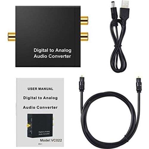 Portable 3.5mm Jack Coaxial Optical Fiber Digital to Analog o AUX RCA L/R Converter Digital o Decoder Amplifier