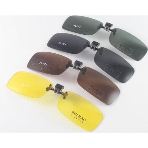 Sunglasses Clip on Polarized Sun Glasses Driving Eyeglasses Clip 4 Color Clip Sunglasses Yellow Night Glasses 771