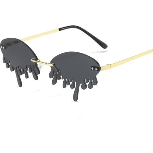 Fashion vintage sunglasses funny women tear shape male sun glasses party beach 2020 summer metal candy color red yellow