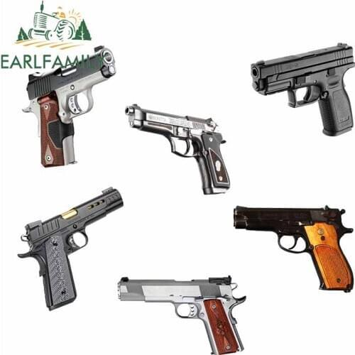 EARLFAMILY 13cm x 11.3cm for Kimber 1911 Rapide 10mm Pistol Fashion Graffiti Sticker Car Accessories Laptop Bumper Car Decals