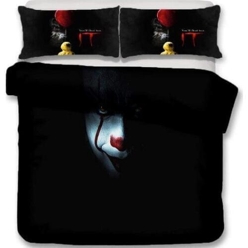 Stephen Kings It Duvet Cover Pillowcases Twin Full Queen King Size Bedding Set The Joker Cartoon 3D Printed Bedlinen Bedclothes