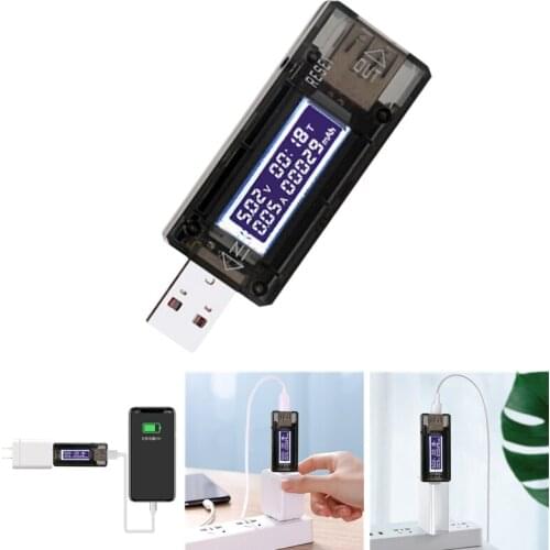 USB Tester Voltmeter Ammeter Current Voltage Tester LCD Digital Display Charger Capacity Indicator Mobile Battery Power Detector