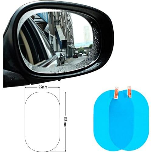 Waterproof Anti-fog Mirror Film Motorcycle Car Rear View Mirror Camera Lens Rain Film 95x135 with Scraper Cleaning Cloth