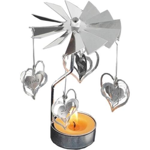 Rotating Candle Holder Metal Gift Iron Stand Wedding Decorations Ideas Tea Light Holder Candelabra Windlicht Home Decor 50KO242