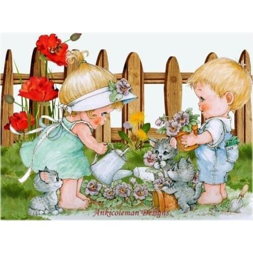 Needlework for embroidery DIY French DMC High Quality - Counted Cross Stitch Kits 14 ct Oil painting - Pansies and Kittens