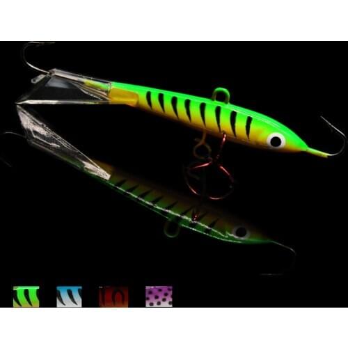 WALK FISH Winter Ice Fishing Lure 1PCS Sinking Lead Jigging VIB Hard Baits 85mm 18g Sharp Hooks Pike Perch Carp Fishing Tackle