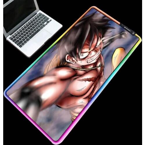 ZSUXTC Lighting Mouse Pad RGB Luffy Patterned Table Mat One Boy LED High Quality Non-slip Keyboard Pad