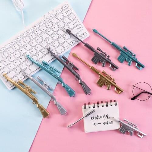 1 Pcs Creative Plastic Rifle Gun Shape Gel Pen Weapons Pen Kids Gift Toys Korean School Supplies Black Refill 0.5mm Stationery
