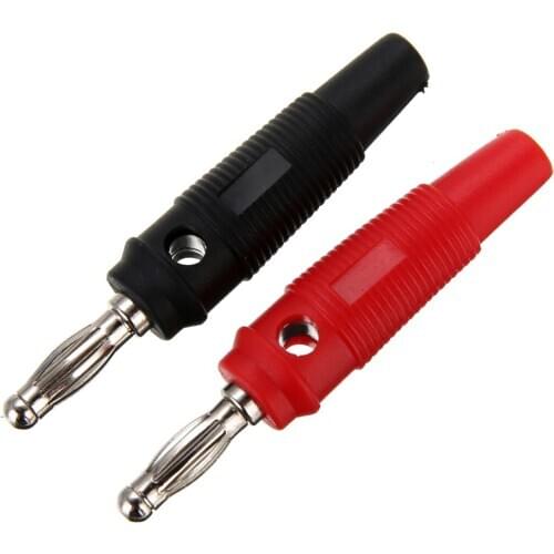 10 Pairs 4mm Banana Plug Connector Adapter For Speaker Audio Supplies Red + Black Nickel Banana Plug Connectors