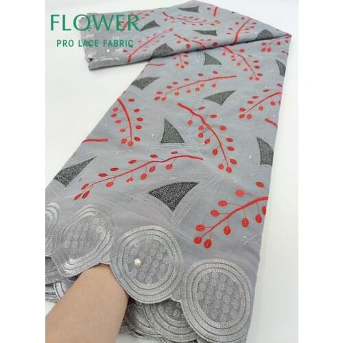 2.5 Yards 100% Cotton Rhinestones Dry Lace For Ankara Traditional Wedding Ceremony Dresses Latest Swiss Voile In Switzerland