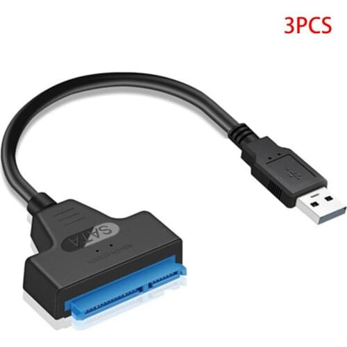 3 Pieces HDD Adapter Cable SATA 3 to USB SSD Adapter Cord 2.5 Inch Hard Driver Disk Converter Cord with 22pin