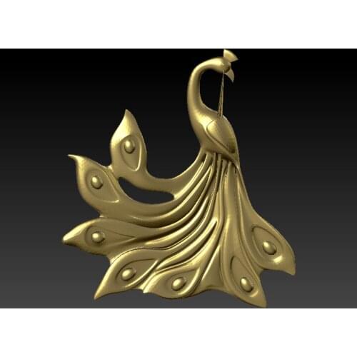 3D model for cnc or 3D printers in STL file format -Peacock ornaments