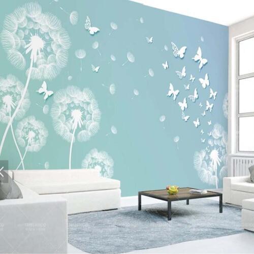 3d Dandelion Butterfly Mural Photo Wallpaper for Living Room TV Backside Wall Decor Customer Any Size Landscape Wall Papers Roll