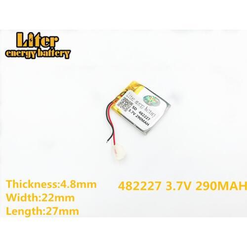 482227 3.7V 290mAh Rechargeable li Polymer Battery For smart watch GW01 bluetooth headset 482227PL