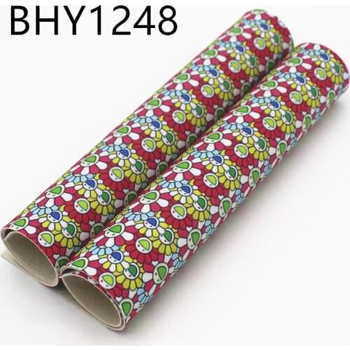 Free shipping 20*33cm A4 cartoon print synthetic leather fabric for DIY accessories BHY1248