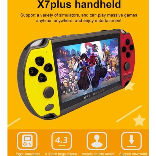 NEW X7 Plus 4.3inch Game Console 8GB 8/16/ Bits Double Rocker Handheld Game Player Retro Video Console Built In 6000 Games