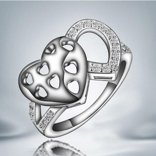 YaYI Fine Jewelry Fashion Princess Cut Claw Set White Cubic Zirconia Silver Color Engagement Wedding Party Couples Rings