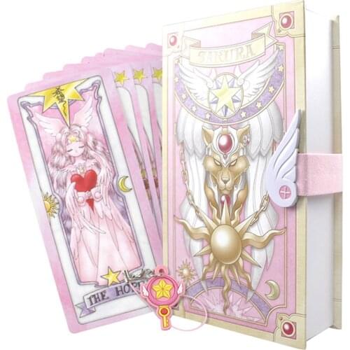 Cardcaptor Sakura Card Cosplay Card Captor KINOMOTO Tarot Book With Clow Cards Magic Book Set in Box Prop Gift Phone Chain
