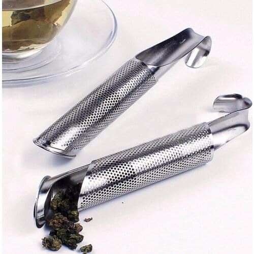 Fashion Metal Kitchen Home Tea Strainer Stainless Steel Pipe Shape Tea Leaf Strainer Spice Infuser Filter Diffuser