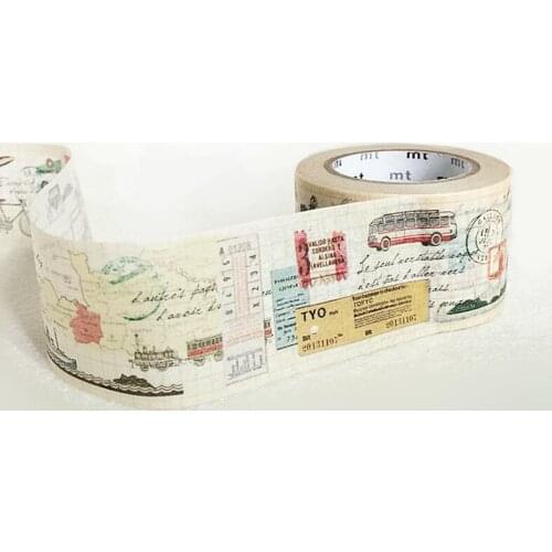 MT Masking Washi Tape Map Post Stamps Commemorative Tickets DIY Deco Tape EX Travel Vehicles Japan