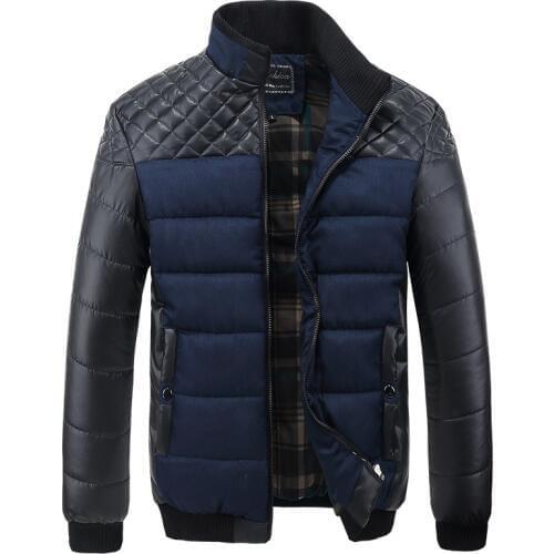 Men Cotton Coats Winter Thicken Warm Cotton Outerwear Regular Stand Collar Coat Business Casual Clothes Zipper Wadded Jacket