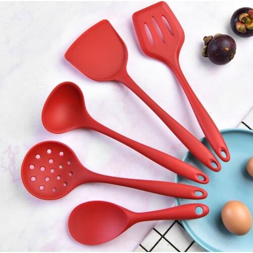 Silicone Cooking Utensils Set Kitchen Tool Non-stick Cookware Spatula Soup Spoon Colander Frying Spatula Kitchenware Dishes