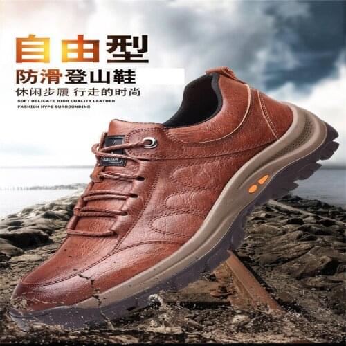 2021 new mens shoes leather cowhide leather shoes mens comfortable low cut British casual single shoes leather shoes dress sho