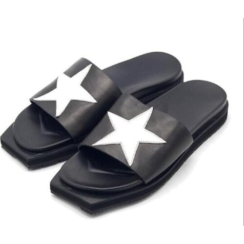 New arrival fashion black slipper shoes for men handmade summer men slippers flip-flops Beach Slippers