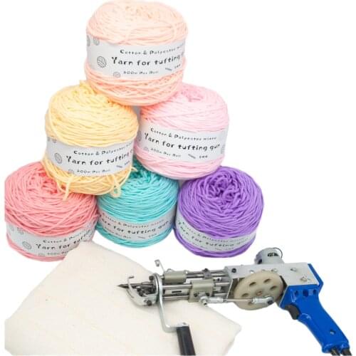 1PC 200M Solid Tufting Yarn 8 Strands Cotton Yarn For Tufting Gun Monk Cloth 24Color Punchneedle Knitting Thread Poke Embroidery