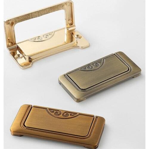 Simple 1Pc Invisible Clamshell Cabinet Door Concealed Knob Gold Cabinet Small Handle Zinc Alloy Closet Wall Cabinet Pulls