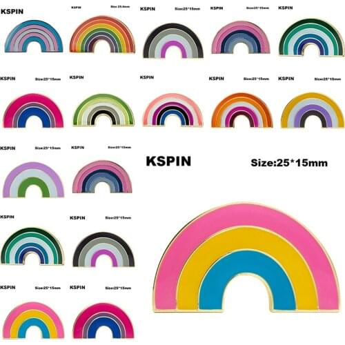 Rainbow Pride Badge Transgender Aromantic Fruid Pride Rainbow Sun Set Nonbinary Asexual Pansexual Pride Badge Lapel Pin Brooch