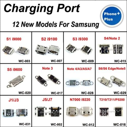 12Model 24PCS USB Charging Port Connector Plug Jack With Gift For Samsung S3 i9300 Note 2 J3 J7 J5 Note 3 4 5 S6