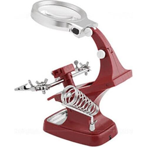 3X 4.5X LED Desktop Magnifier Auxiliary Alligator Clip Rotary USB Magnifying Glass Check Circuit Board/Electronic Component