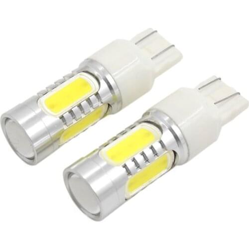 Uxcell 2Pcs T20 7440 7443 White 6000K COB LED Projector Lens Brake Reverse Light Bulb