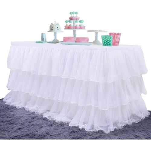 Tutu Table Skirt Table Tulle Reusable Table Skirt Tableware Decoraiotn Durable Props For Wedding Baby Birthday Party Decorations