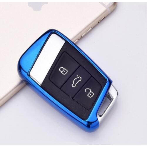 Soft TPU Protection Car Key Case Auto Remote Key Cover Shell For Volkswagen VW 2016 2017 Passat B8 Skoda Superb A7 Car Accessori