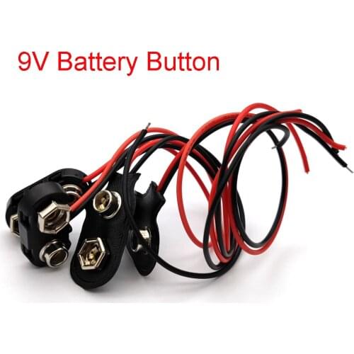 9V Battery Clips 15cm Black Red Cable Connection Connector Buckle 15CM