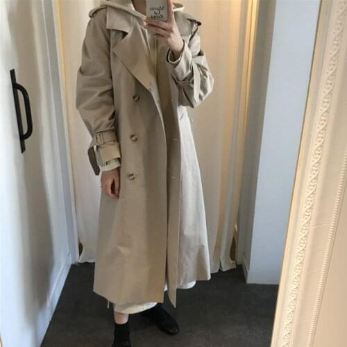 Alien Kitty Women Trench Coat Notched 2021 Streetwear Casual Chic Office Lady Overcoats Mujer Straight Long Windbreaker Vintage