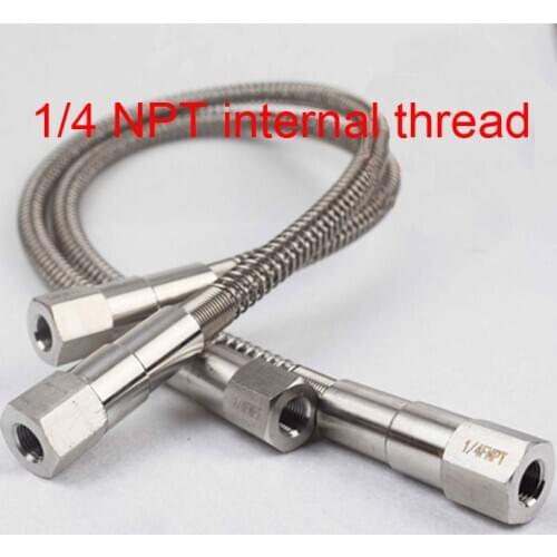 1/4 NPT 316L Stainless steel high pressure hose ss316 metal bellows corrugated pipe steel cylinder bottle connecting tube