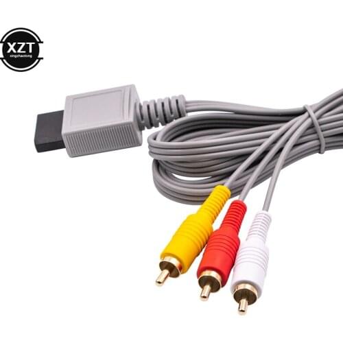 1.8 m 3 RCA Cable for Nintendo Wii Controller Console Audio Video AV Cables Composite 480p Gold-plated RCA for Nintend Wii Cord