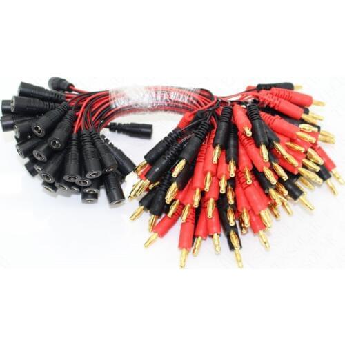 100pcs/lot OEM quality 5.5*2.1 mm Female DC Jack Plug To 4mm Banana Dold Plug/Connector