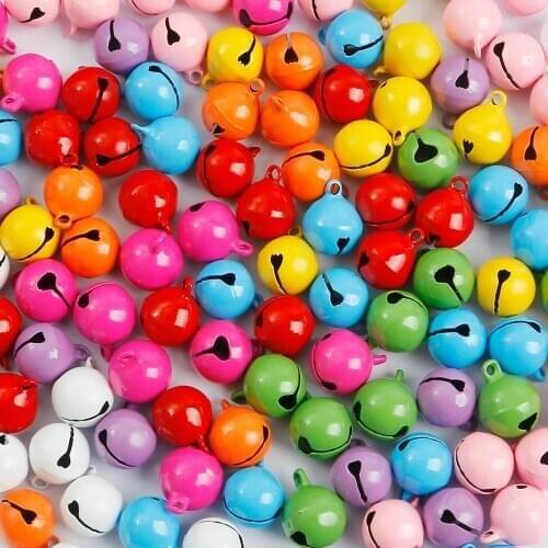 14mm Colorful Jingle Bells Iron Pendants Hanging Christmas Tree Ornaments Christmas Decorations Party DIY Crafts Accessories