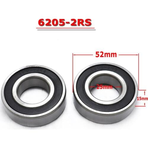 2pcs Seal Bearing 6205 6205-2RS Miniature Flange Bearing